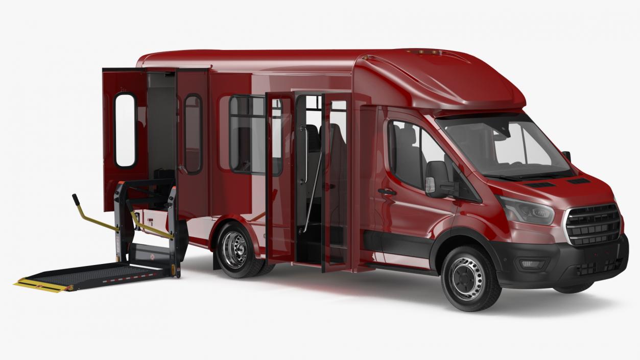 Passenger Shuttle Bus Rigged for Cinema 4D 3D