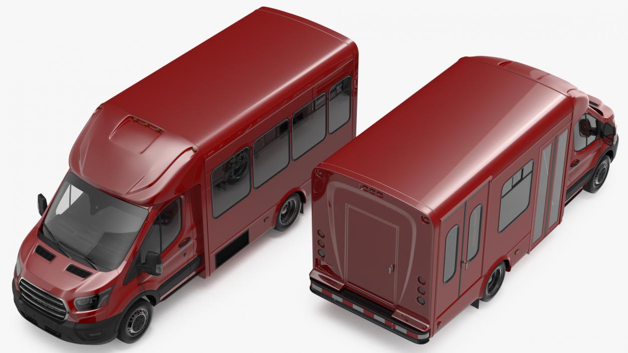 Passenger Shuttle Bus Rigged for Cinema 4D 3D