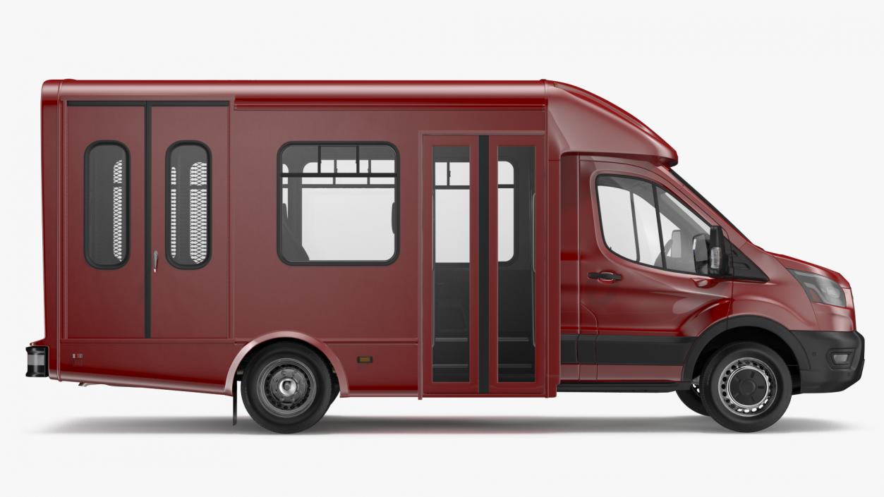 Passenger Shuttle Bus Rigged for Cinema 4D 3D