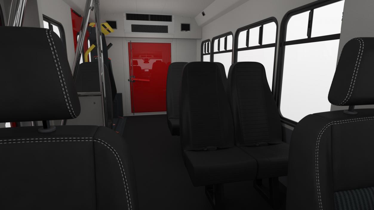 Passenger Shuttle Bus Rigged for Cinema 4D 3D