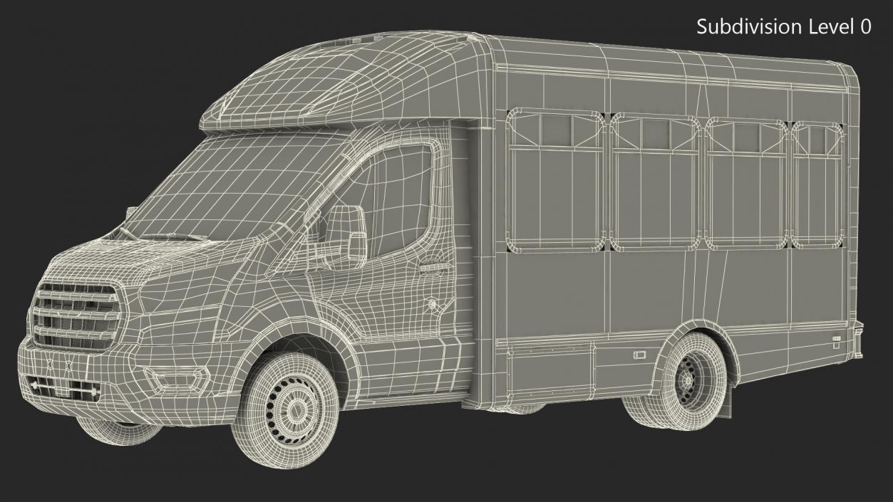 Passenger Shuttle Bus Rigged for Cinema 4D 3D