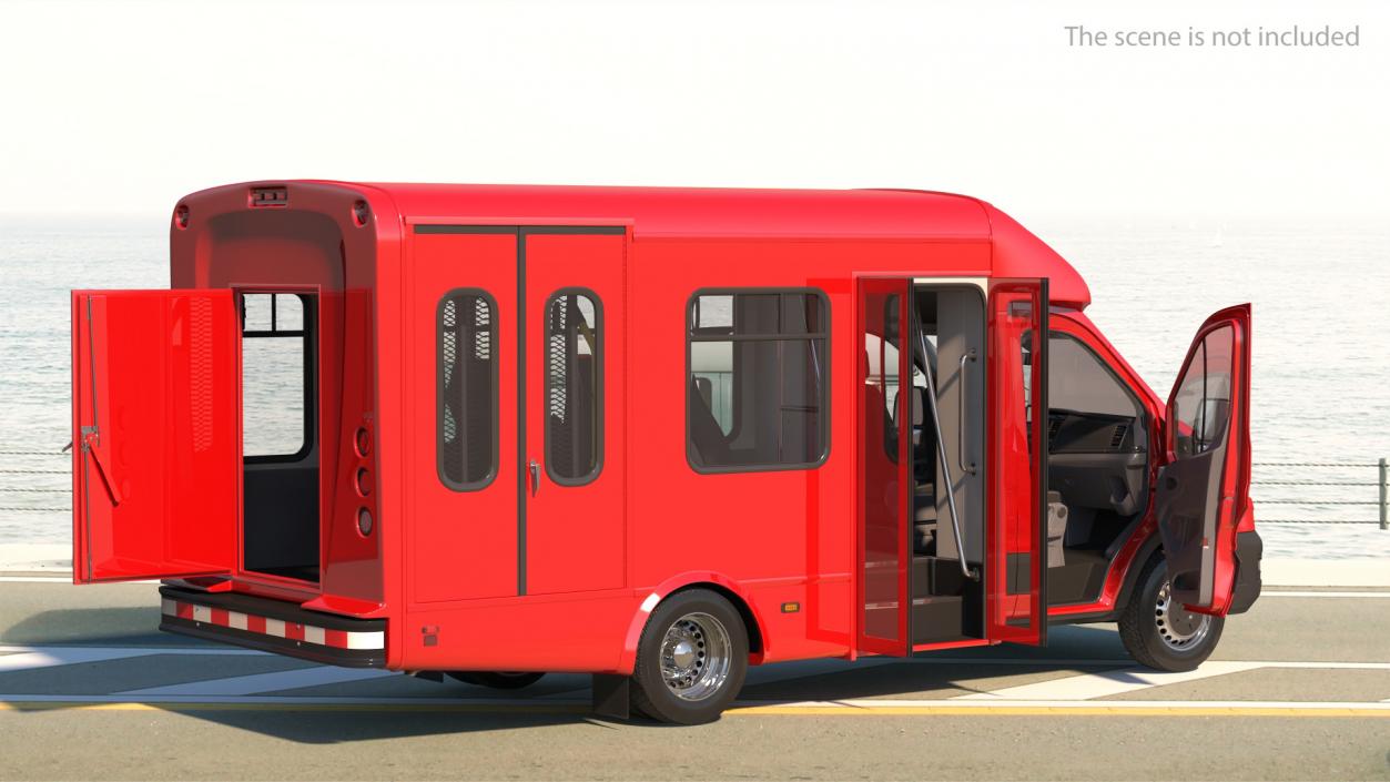 Passenger Shuttle Bus Rigged for Cinema 4D 3D