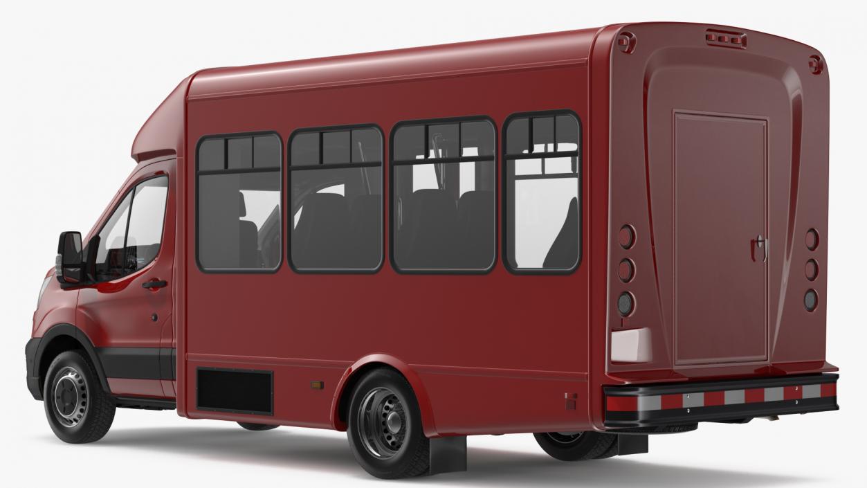 Passenger Shuttle Bus Rigged for Cinema 4D 3D