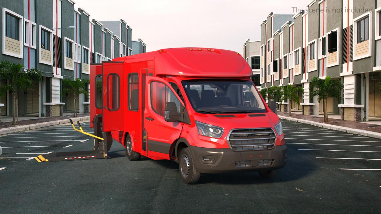 Passenger Shuttle Bus Rigged for Cinema 4D 3D