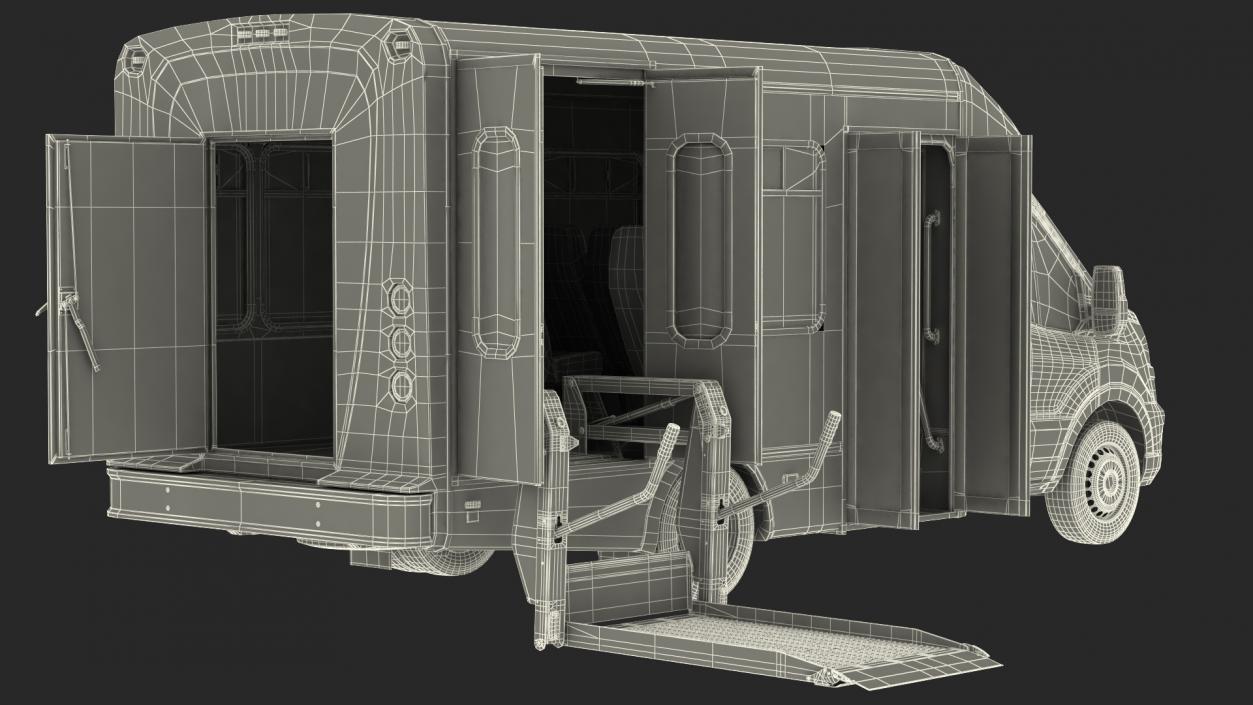 Passenger Shuttle Bus Rigged for Cinema 4D 3D