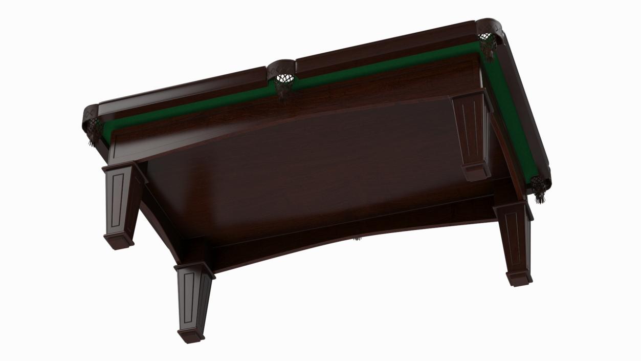 Billiard Table with Cues and Ball Set 3D