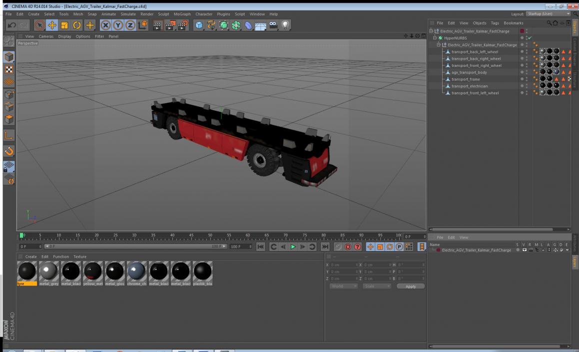 3D Electric AGV Trailer Kalmar FastCharge model