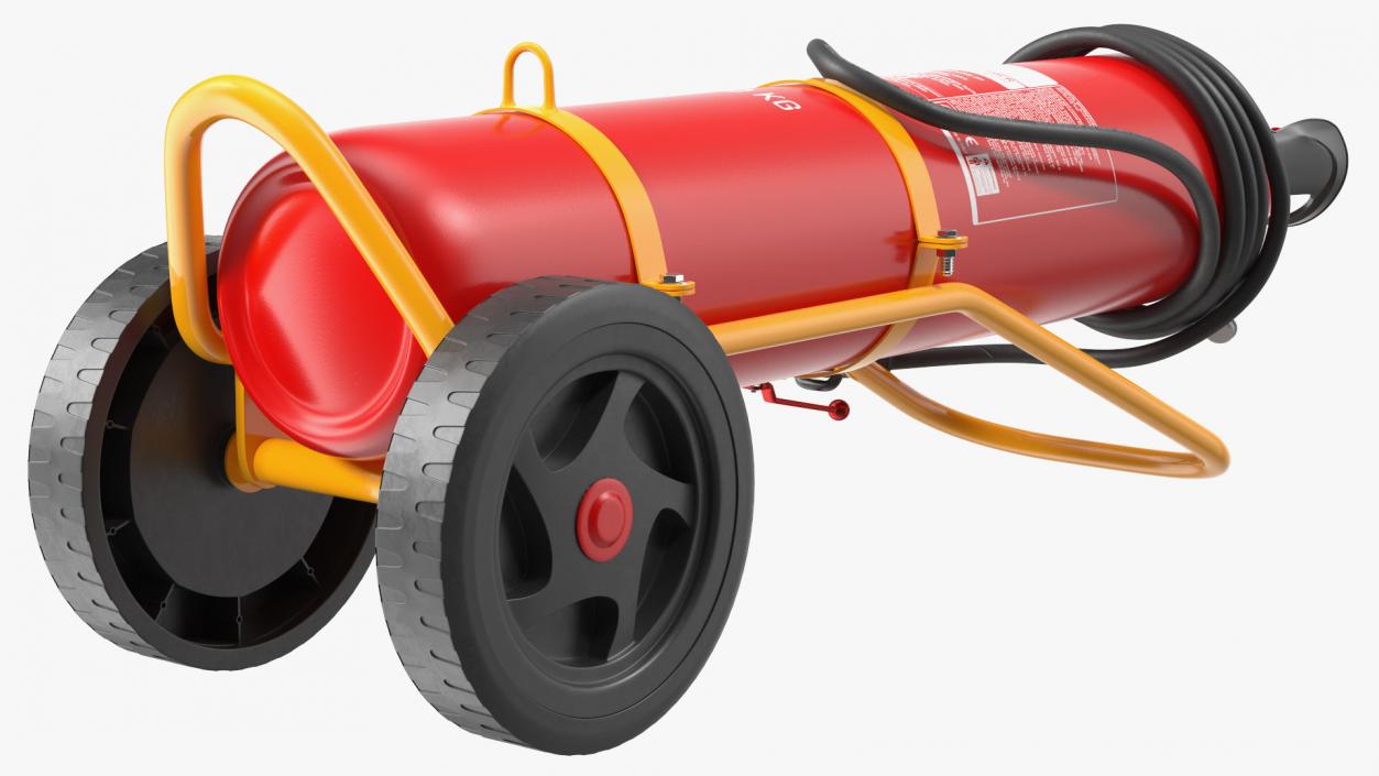 Trolley Mounted Fire Extinguisher 30Kg CO2 3D