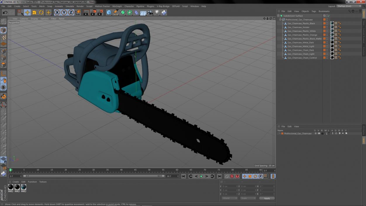 3D model Professional Gas Chainsaw