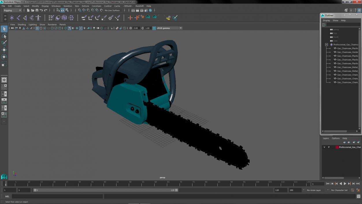 3D model Professional Gas Chainsaw