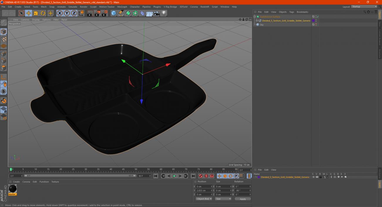 Divided 5 Section Grill Griddle Skillet Generic 3D