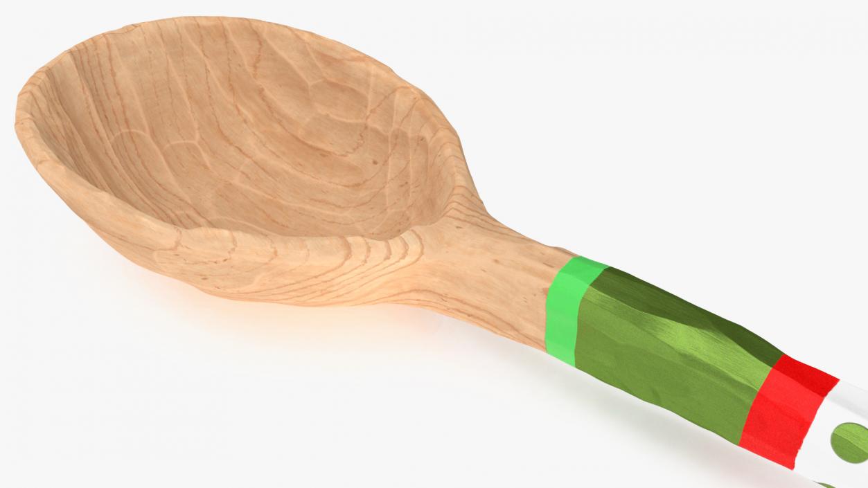 Carved Wooden Spoon Painted 3D