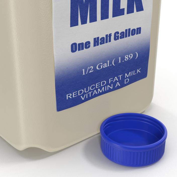 3D Milk Half Gallon Plastic Bottle