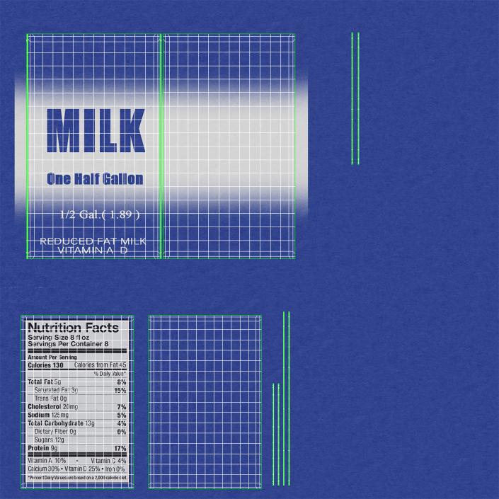 3D Milk Half Gallon Plastic Bottle