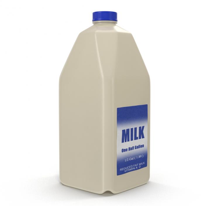 3D Milk Half Gallon Plastic Bottle