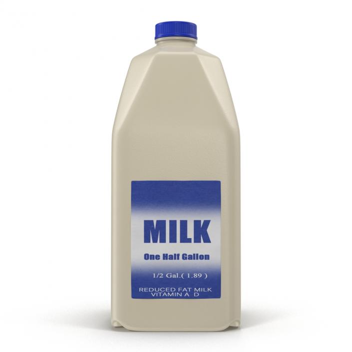 3D Milk Half Gallon Plastic Bottle