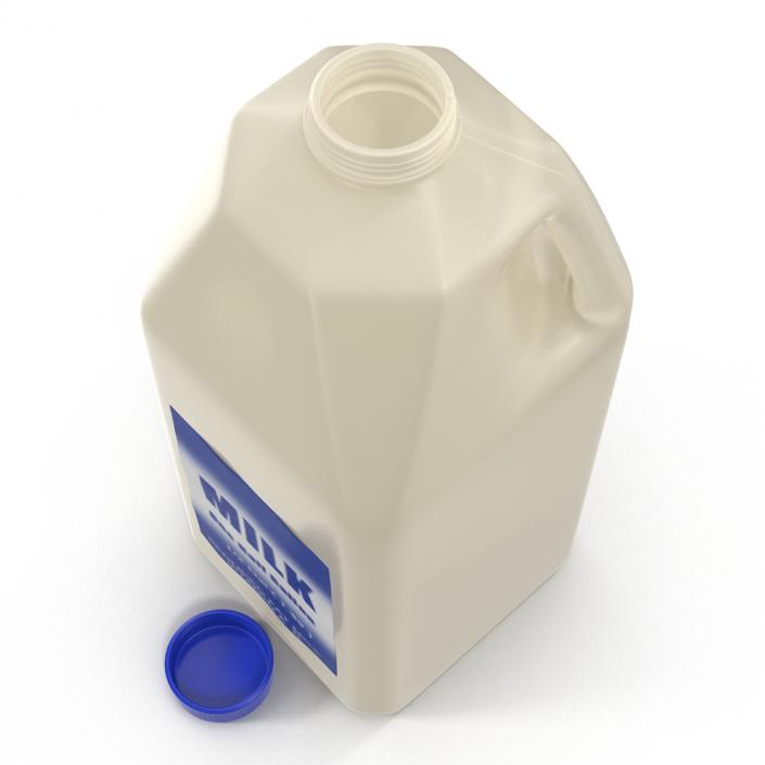 3D Milk Half Gallon Plastic Bottle