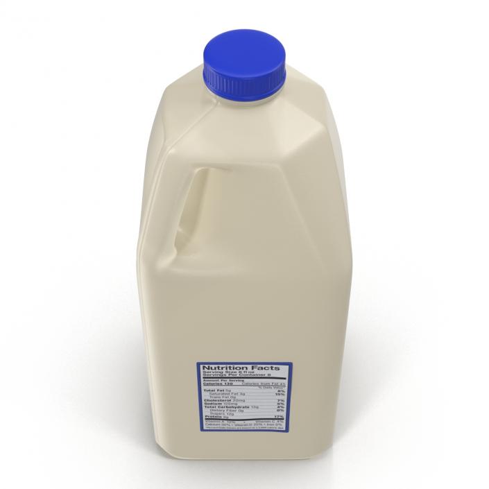 3D Milk Half Gallon Plastic Bottle