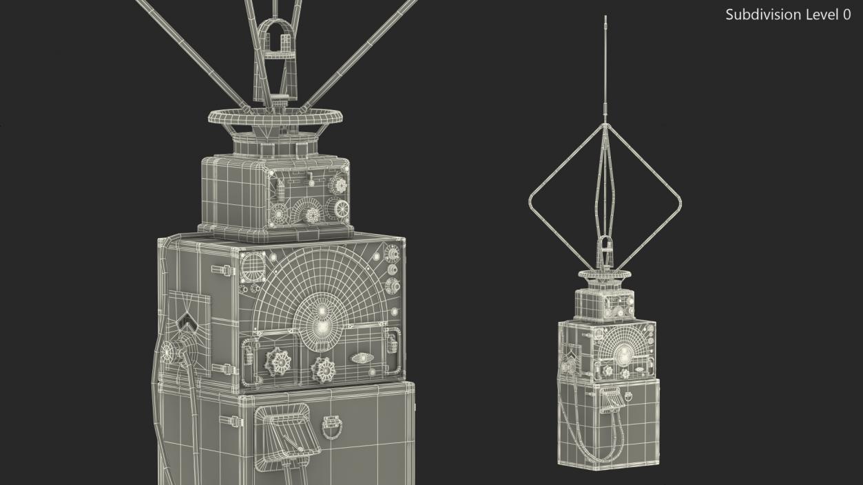 3D model Radio Direction Finder Antenna with Amplifier