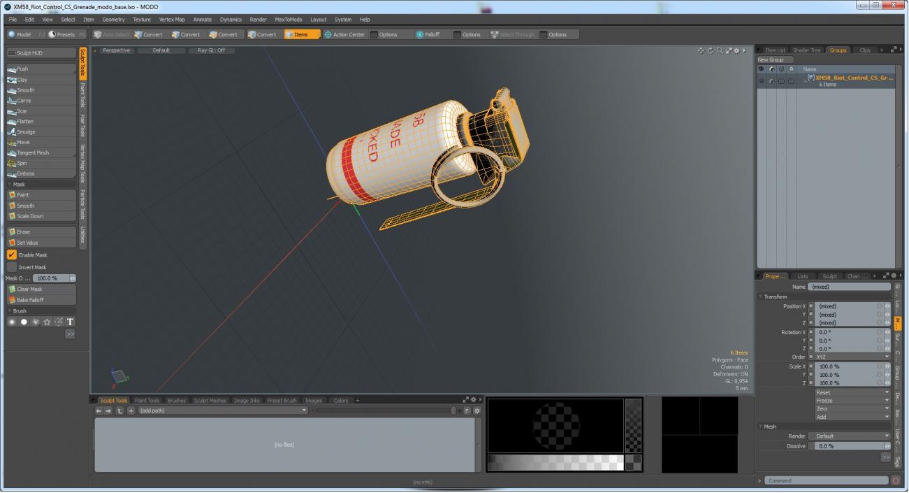 3D XM58 Riot Control CS Grenade model