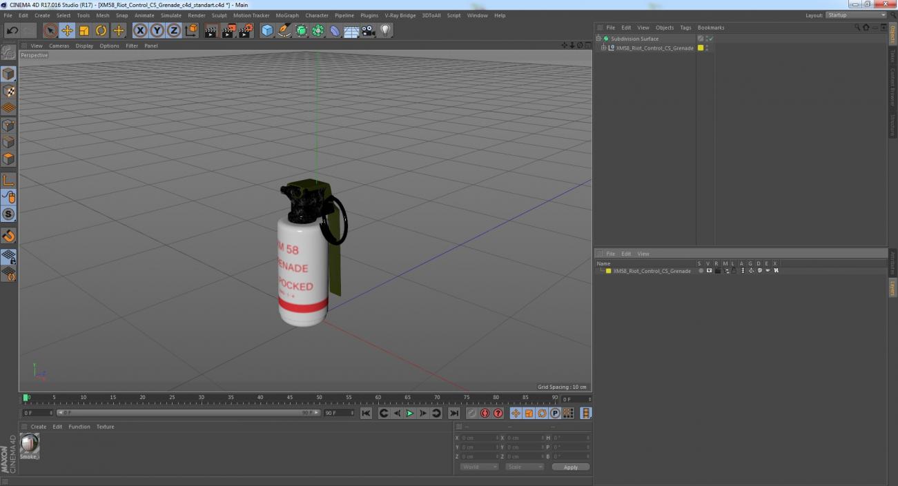 3D XM58 Riot Control CS Grenade model