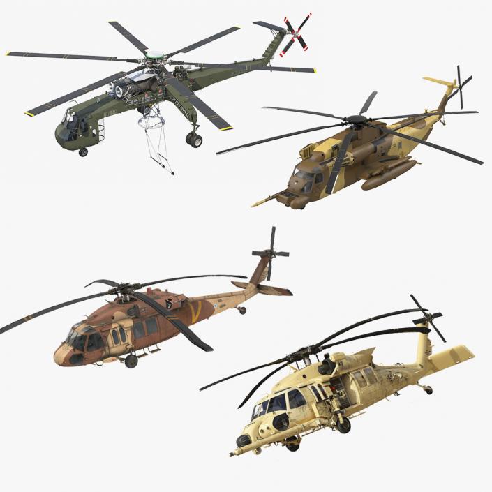 Sikorsky Military Rigged Helicopters Collection 3 3D model