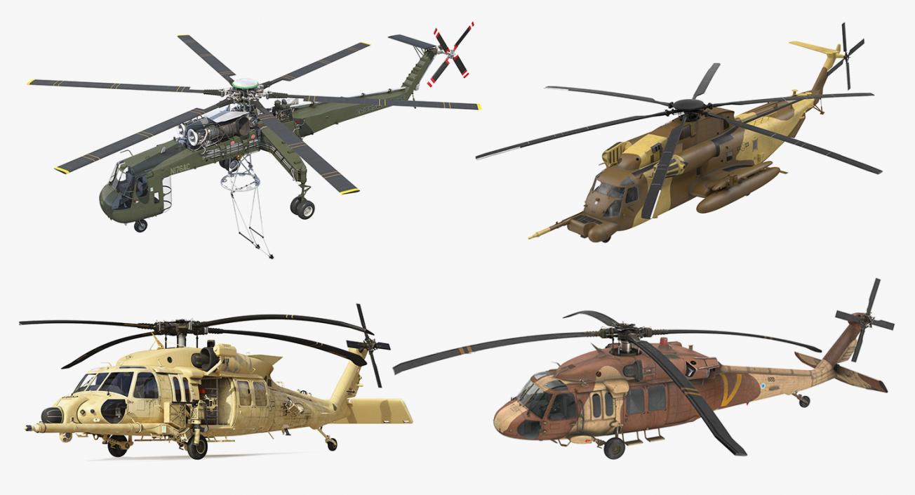 Sikorsky Military Rigged Helicopters Collection 3 3D model