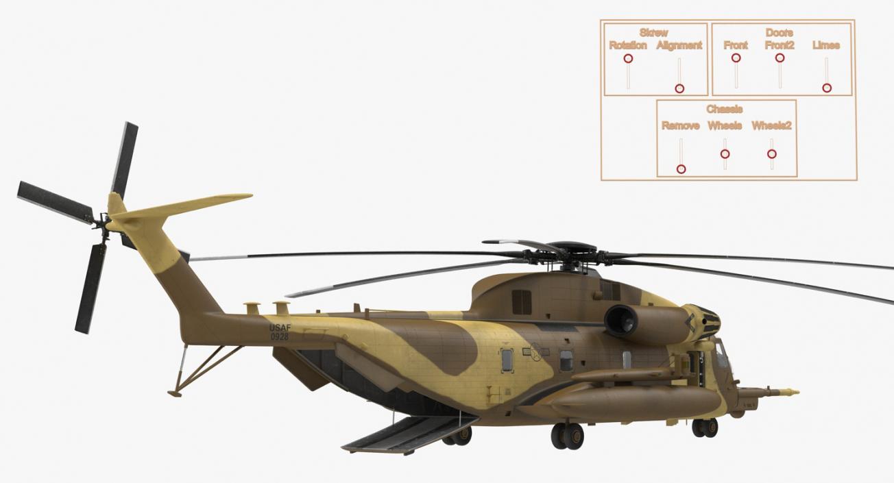 Sikorsky Military Rigged Helicopters Collection 3 3D model