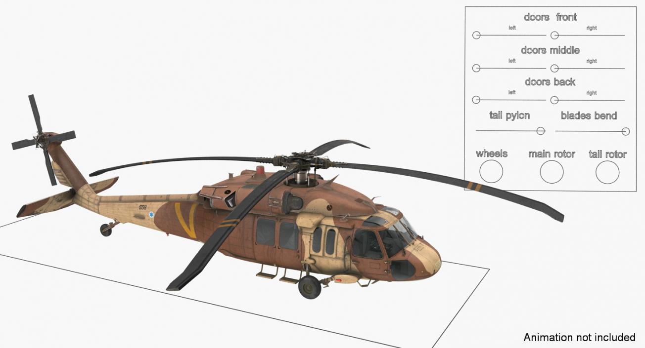 Sikorsky Military Rigged Helicopters Collection 3 3D model