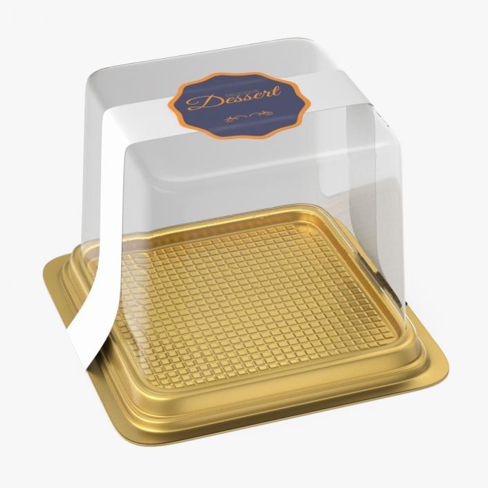 3D Cake Slice Box Square Gold