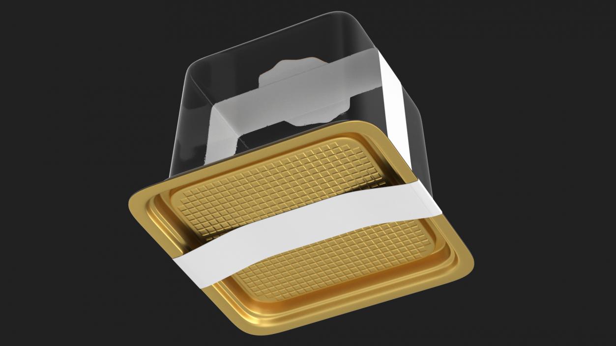 3D Cake Slice Box Square Gold