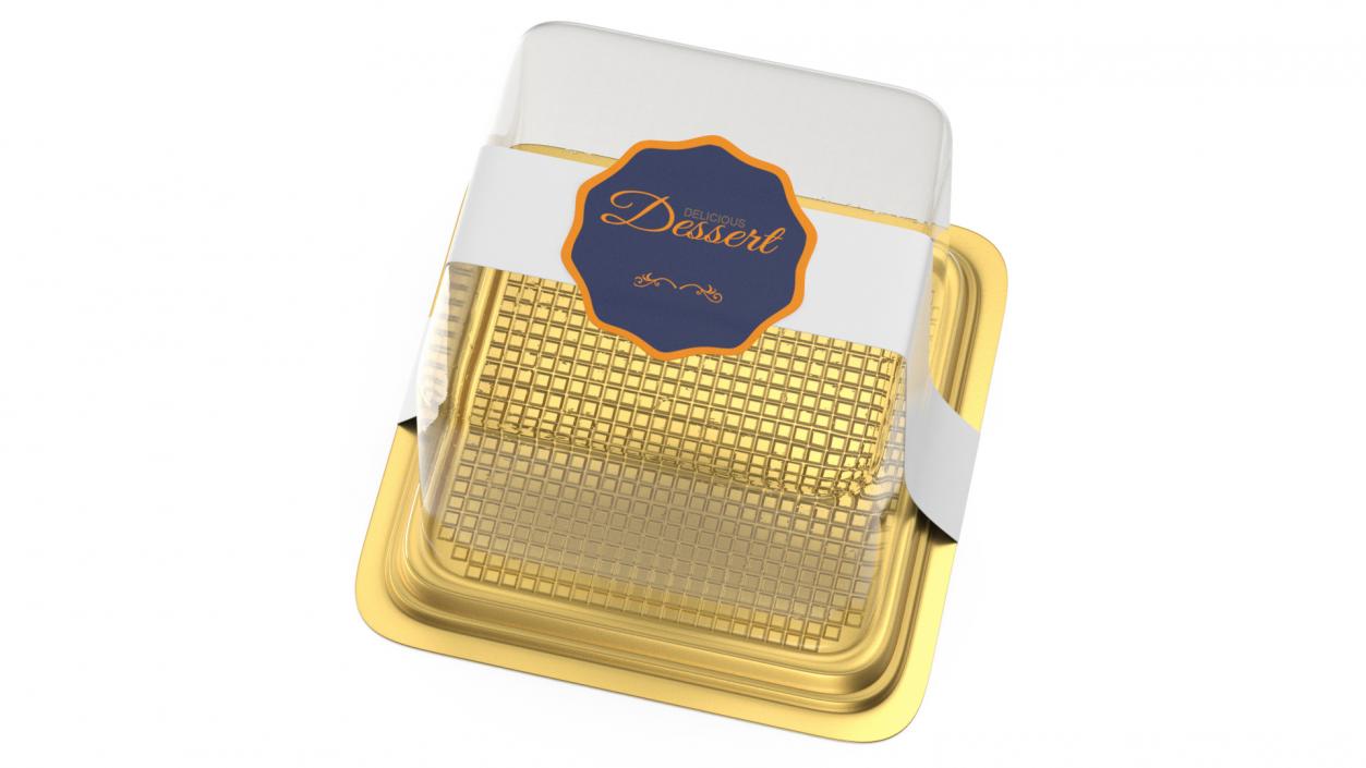 3D Cake Slice Box Square Gold