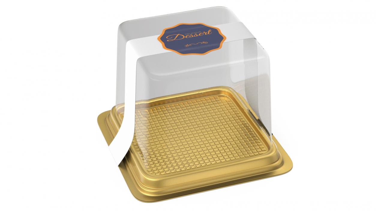 3D Cake Slice Box Square Gold