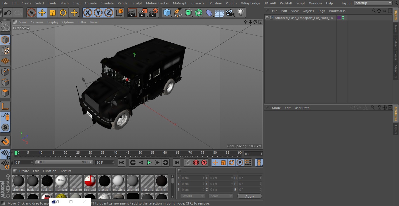 Armored Cash Transport Car Black 3D