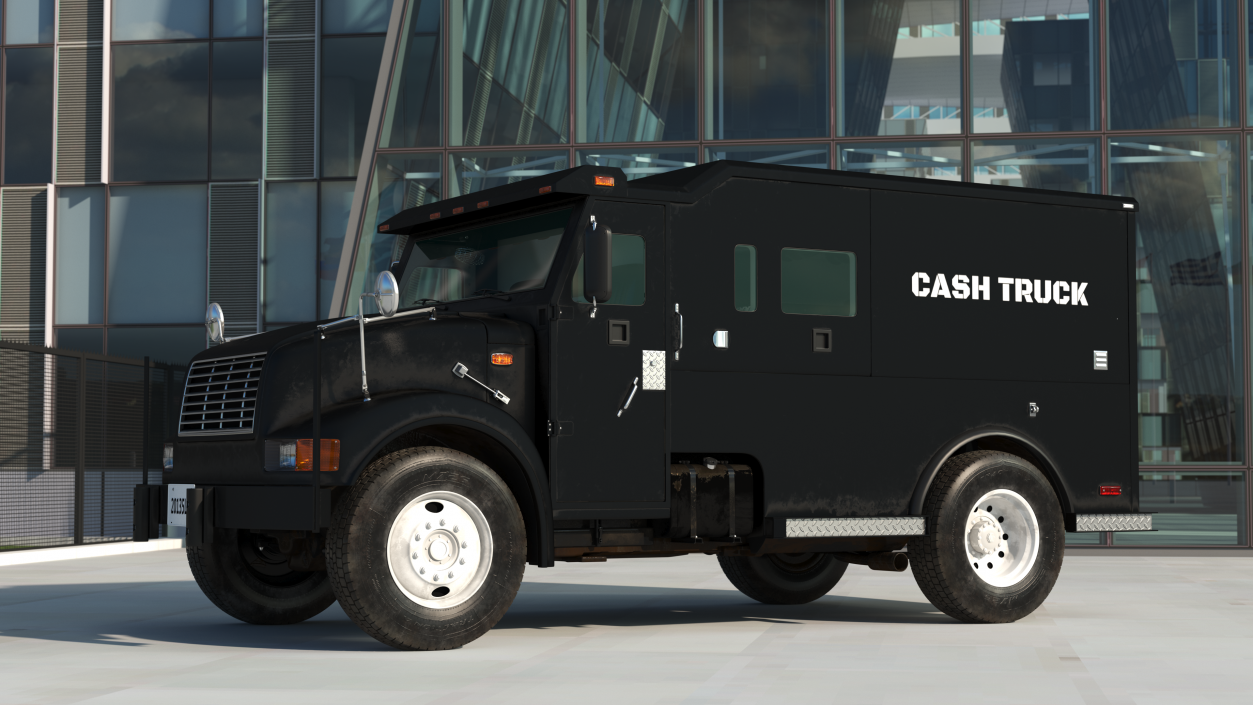 Armored Cash Transport Car Black 3D