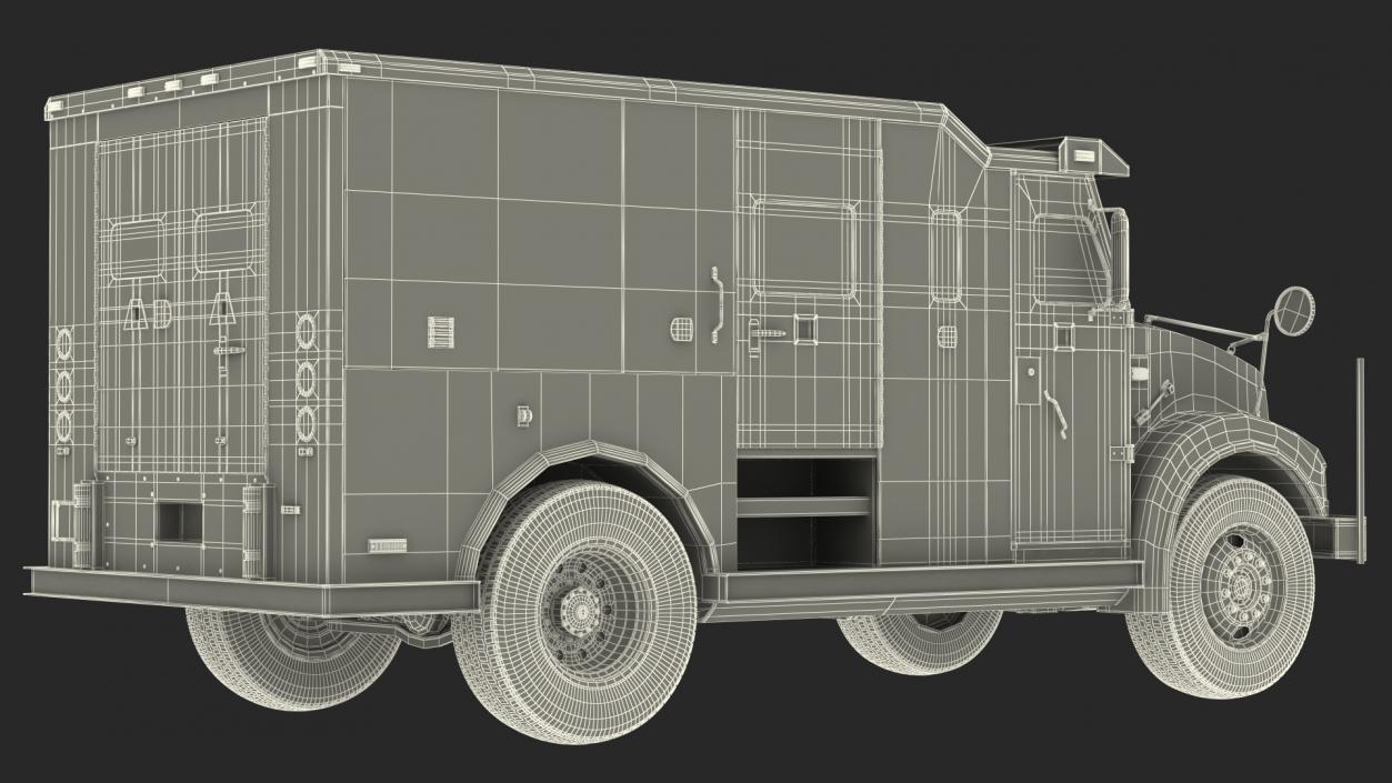 Armored Cash Transport Car Black 3D