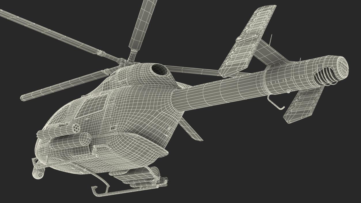 3D model MD 969 Twin Attack Helicopter Rigged for Maya