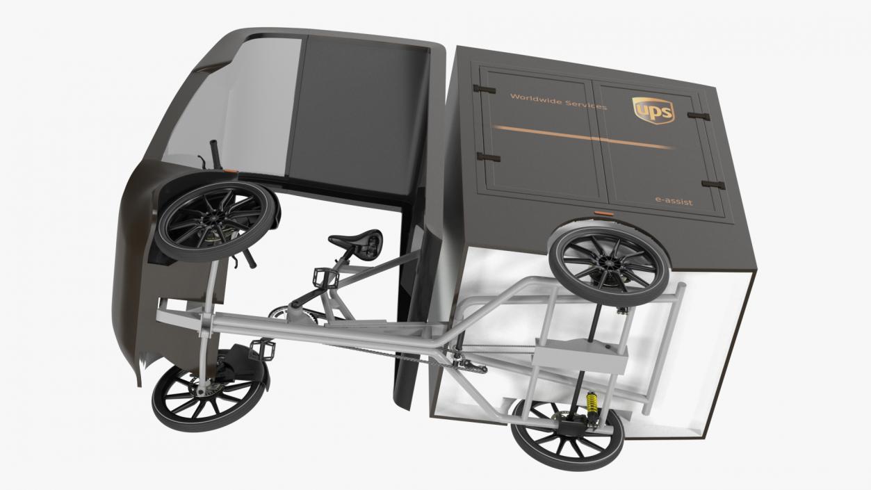 Delivery Bike EAV UPS Rigged for Maya 3D