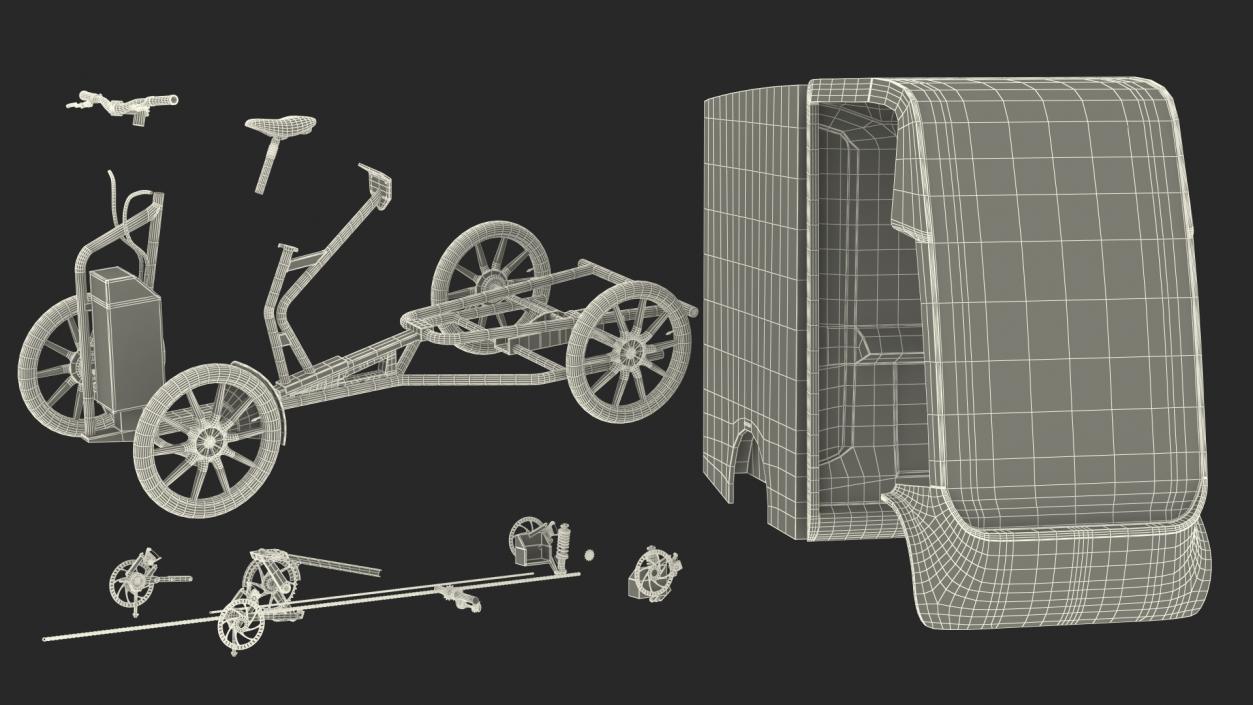 Delivery Bike EAV UPS Rigged for Maya 3D