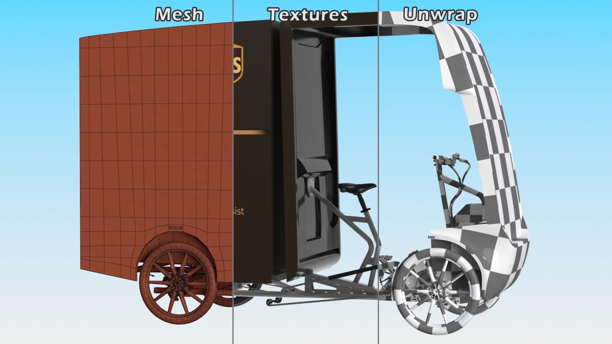 Delivery Bike EAV UPS Rigged for Maya 3D