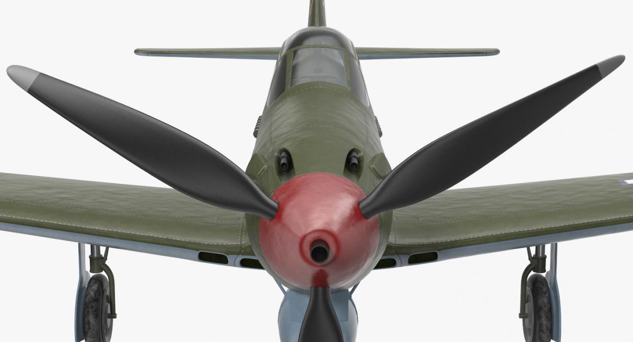 3D American WWII Fighter Aircraft P-39 Aircobra Rigged