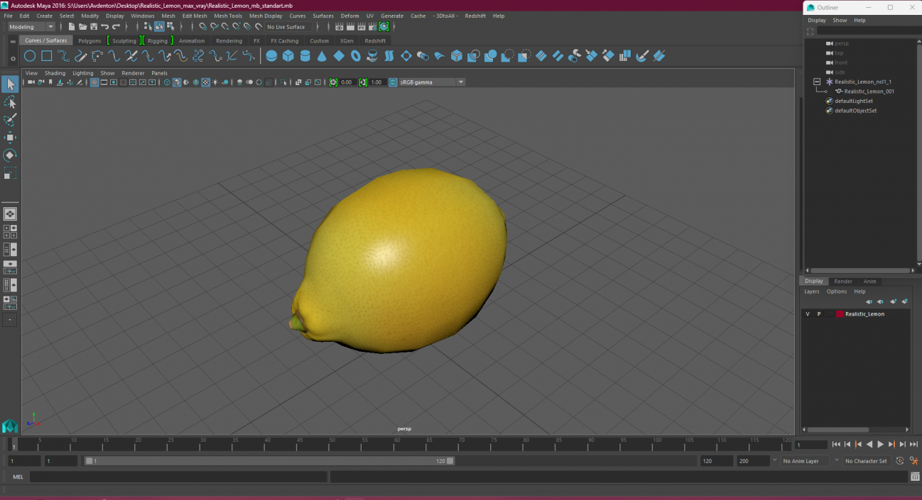 3D model Realistic Lemon