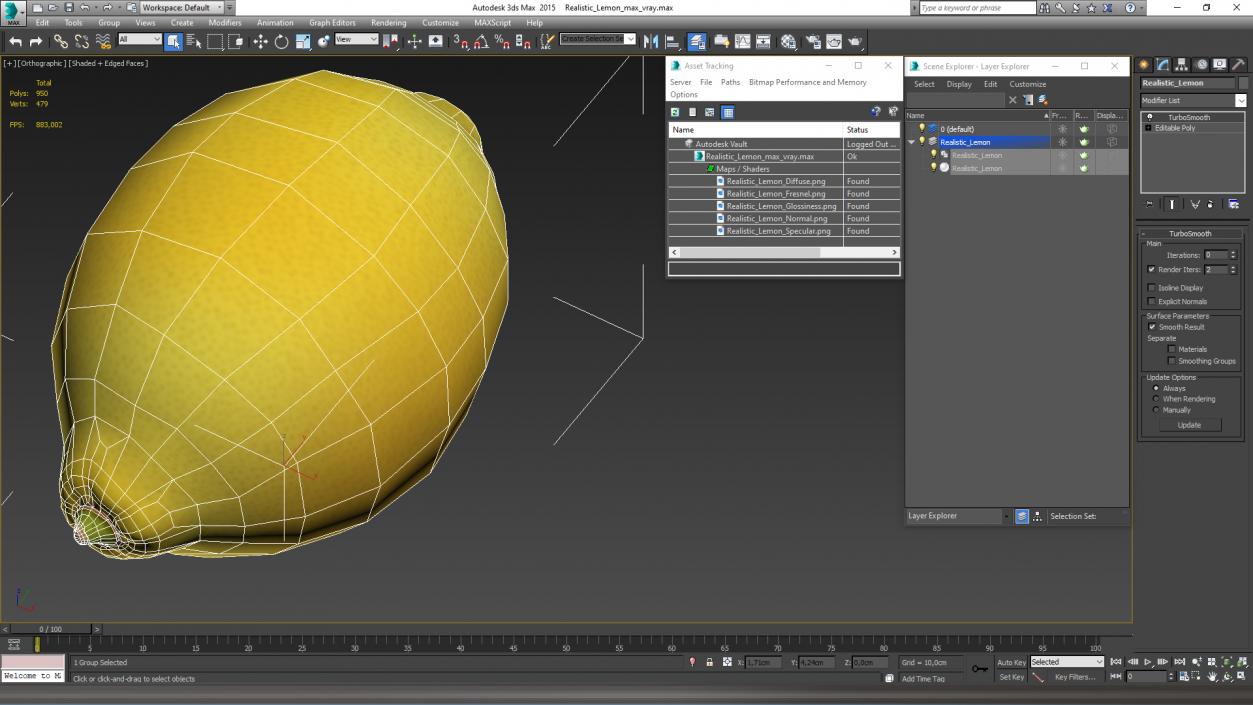 3D model Realistic Lemon