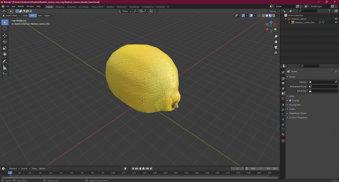 3D model Realistic Lemon