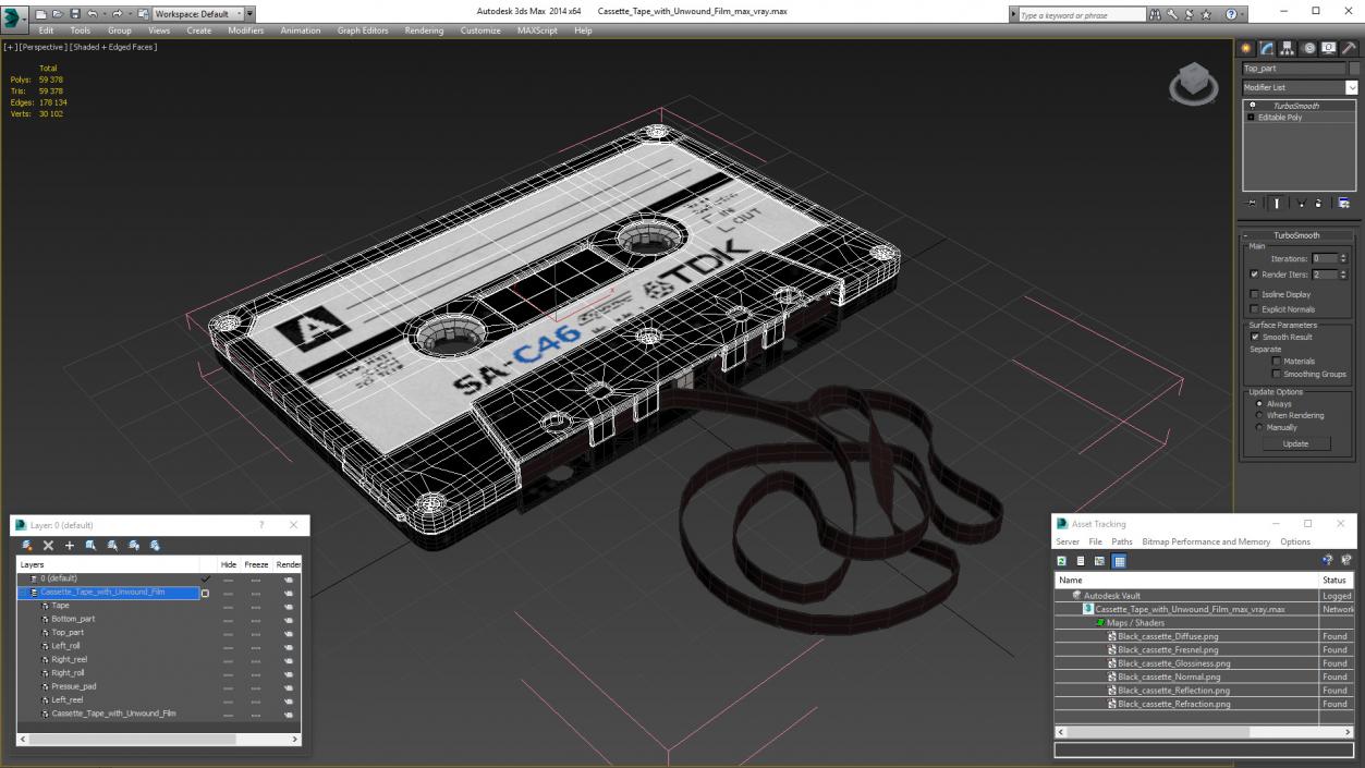 3D Cassette Tape with Unwound Film