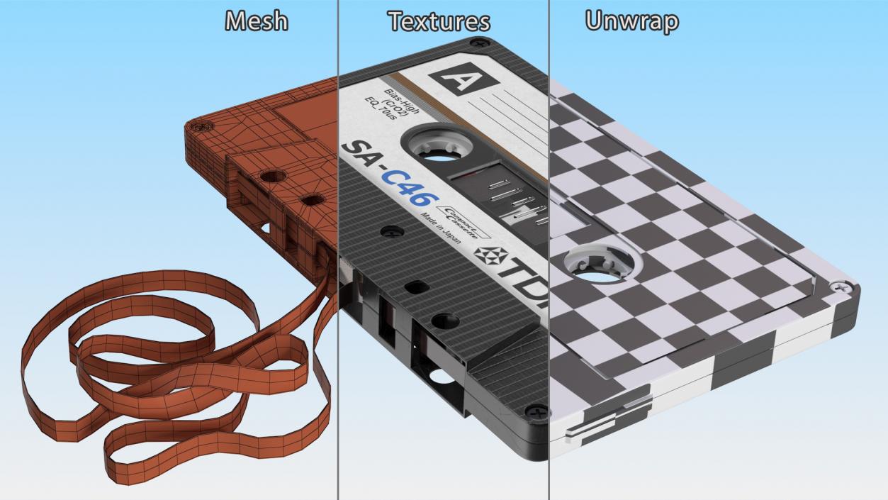 3D Cassette Tape with Unwound Film