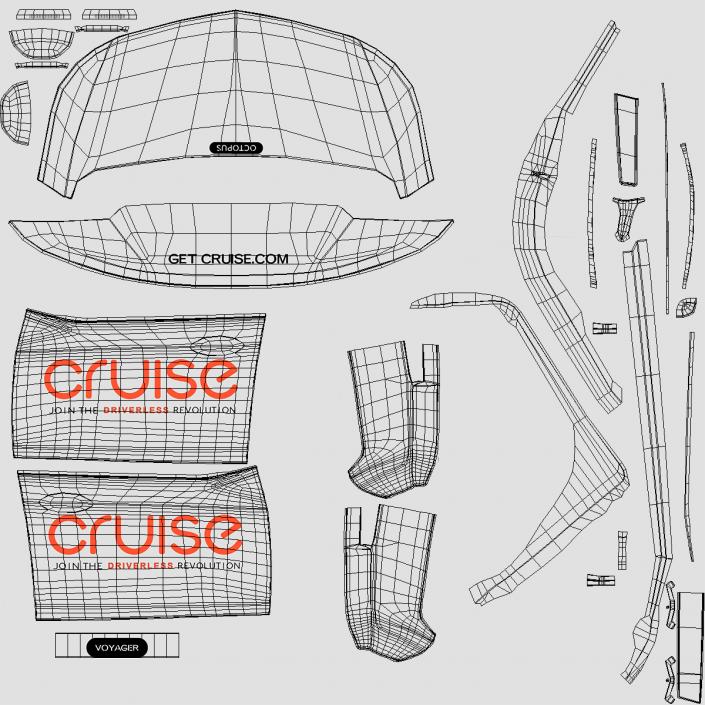 GM Cruise Automation Bolt EV Self Driving Car Rigged 3D