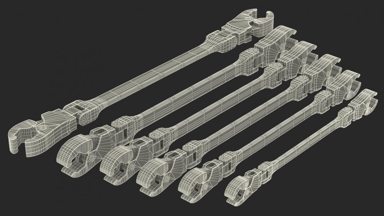 3D Ratcheting Flex Flare Nut Wrench Set