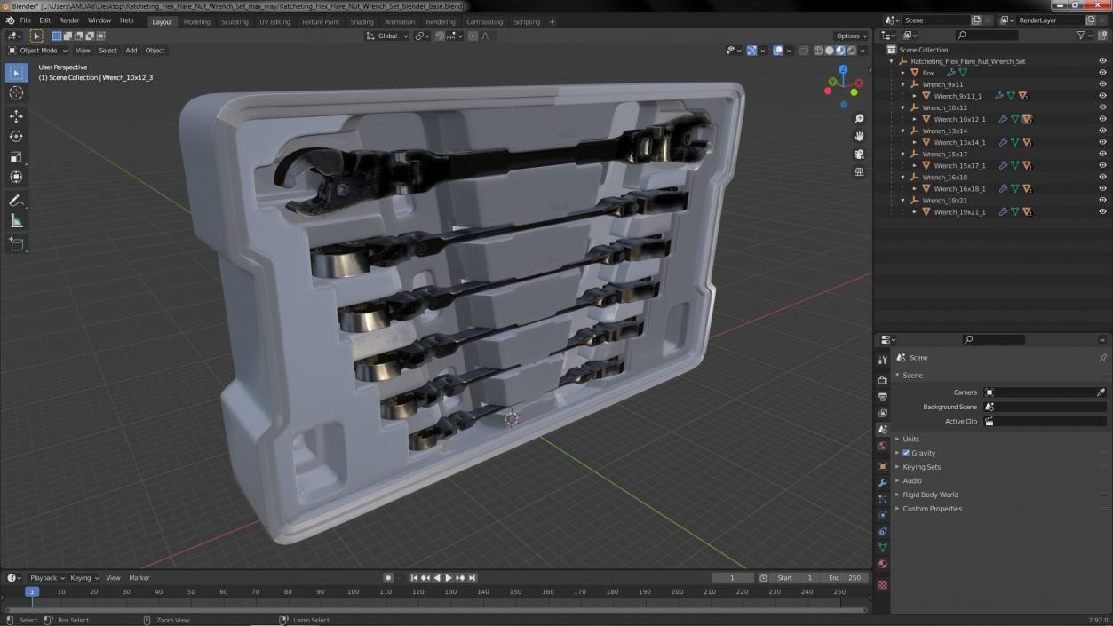 3D Ratcheting Flex Flare Nut Wrench Set