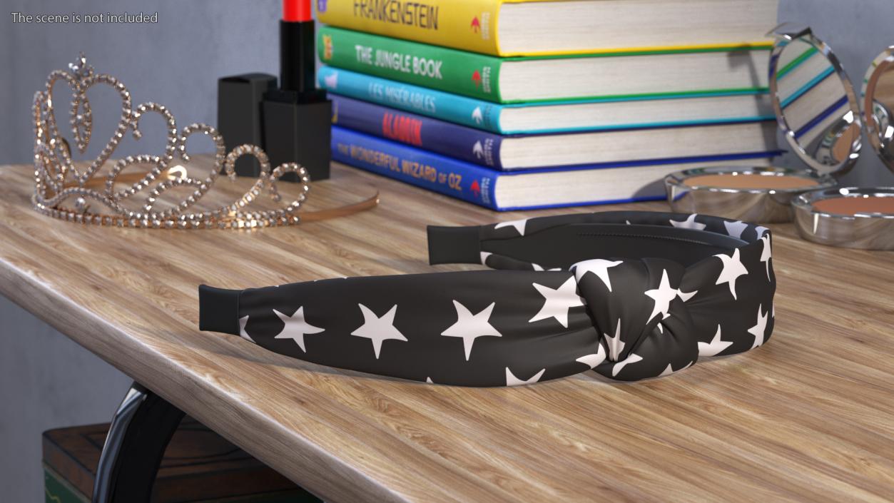 3D model Black Hairband with Stars